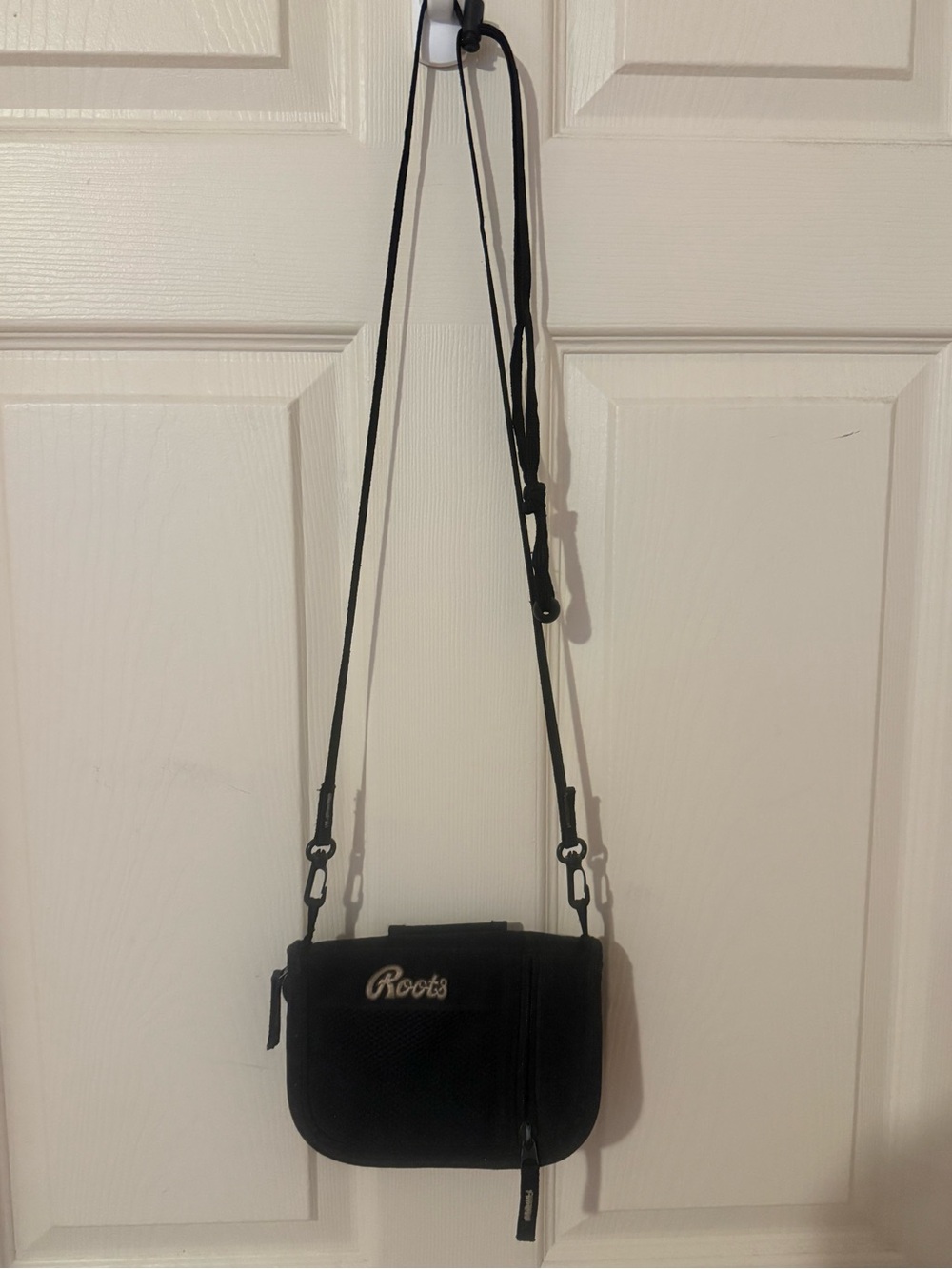 Roots Black Crossbody Bag with Adjustable Strap